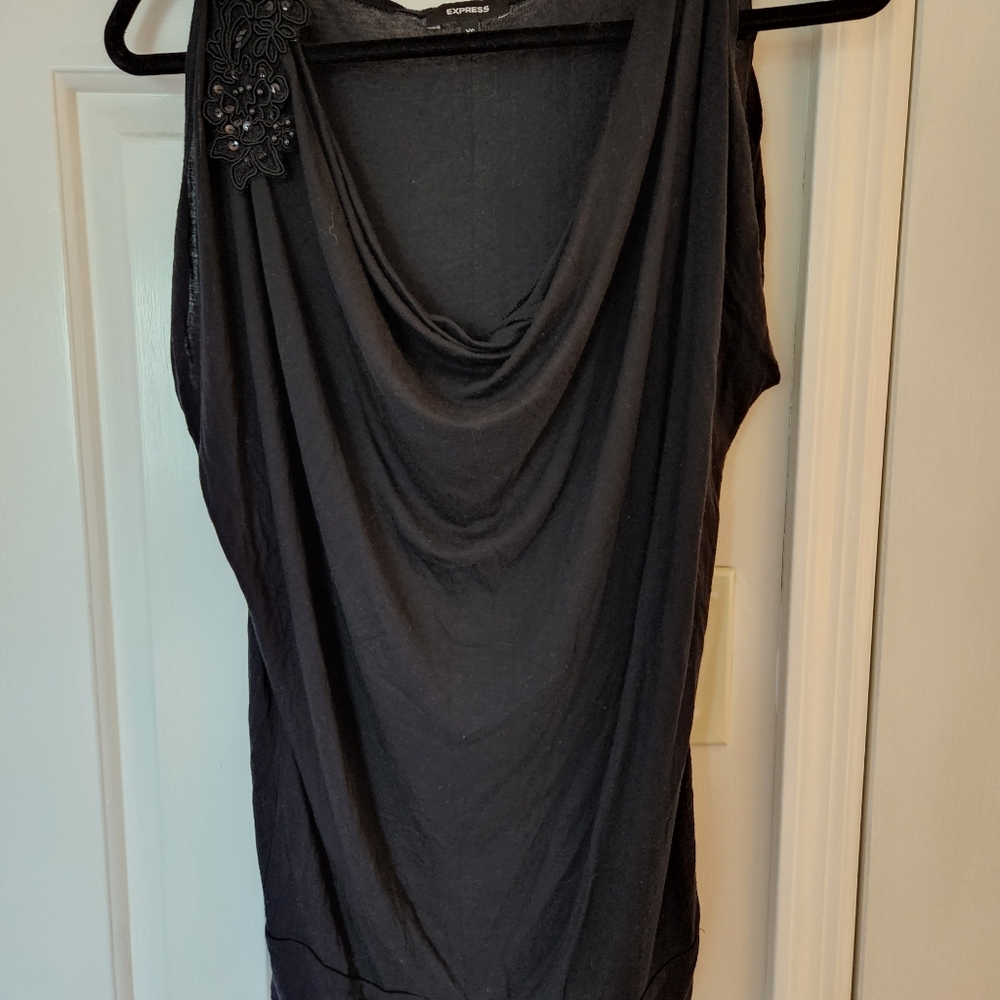 Express Embellished Cowl Neck Tank Top